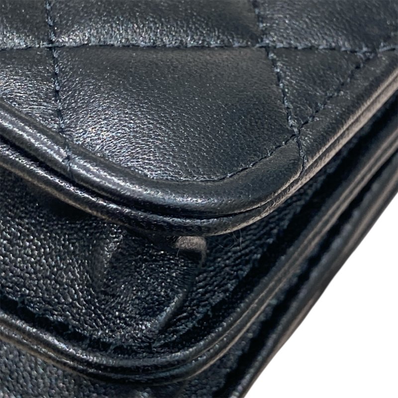 CHANEL 香奈兒 AP1762 TRENDY WALLET ON CHAIN MINI 迷你斜背翻蓋包 羊皮 黑色 淺金色-10