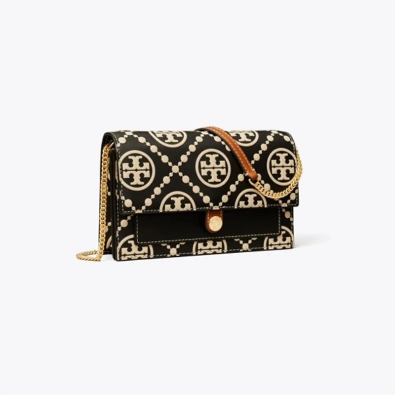 【TORY BURCH】WOC 絎逢飾邊斜背包-黑色-1