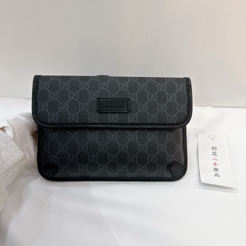 莉亞精品♡ Gucci 598113 黑老花胸包 二手-2