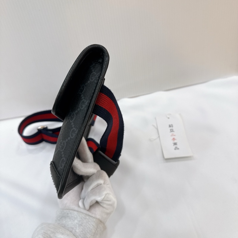 莉亞精品♡ Gucci 598113 黑老花胸包 二手-7