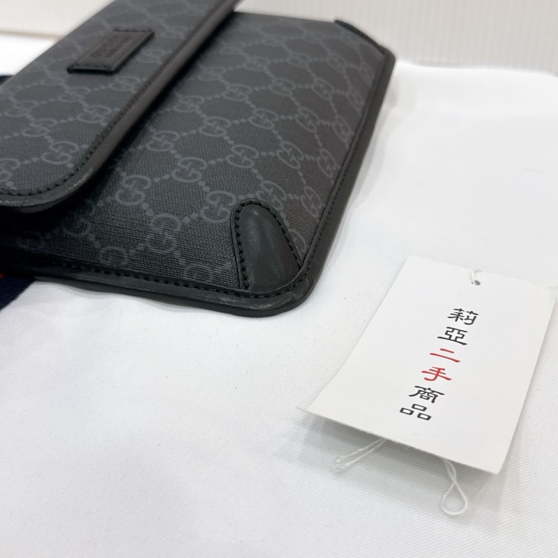 莉亞精品♡ Gucci 598113 黑老花胸包 二手-8