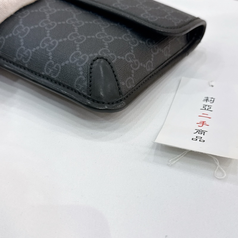 莉亞精品♡ Gucci 598113 黑老花胸包 二手-9