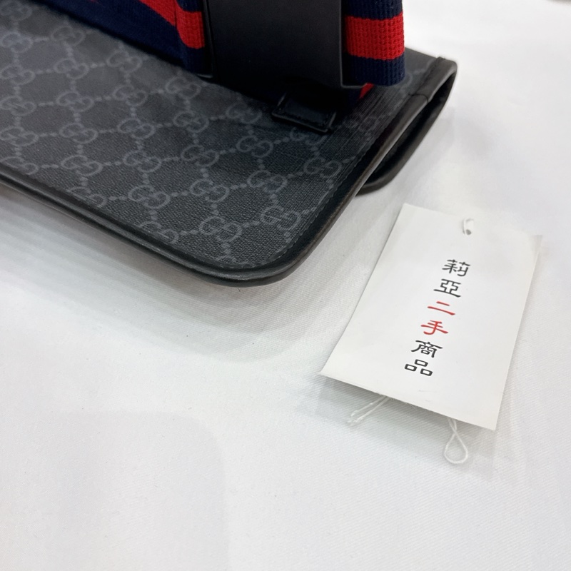 莉亞精品♡ Gucci 598113 黑老花胸包 二手-11