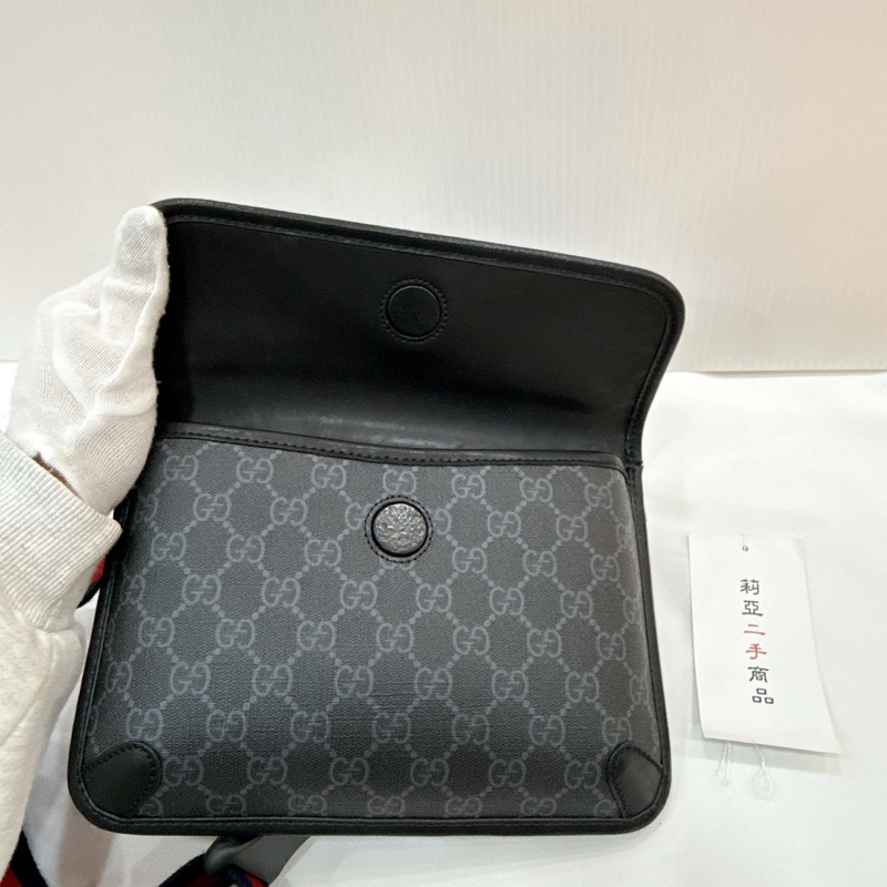 莉亞精品♡ Gucci 598113 黑老花胸包 二手-12
