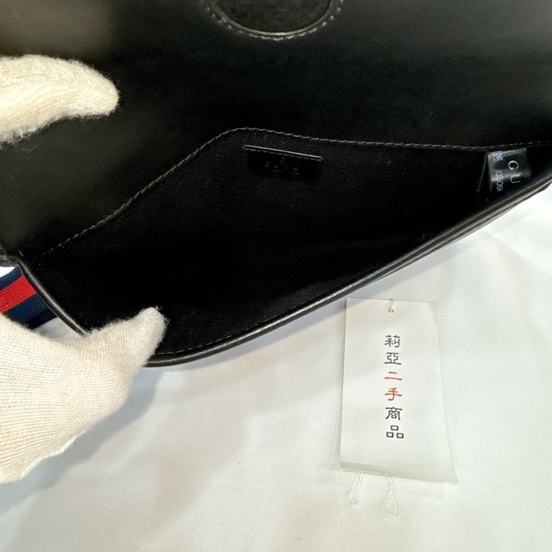 莉亞精品♡ Gucci 598113 黑老花胸包 二手-13