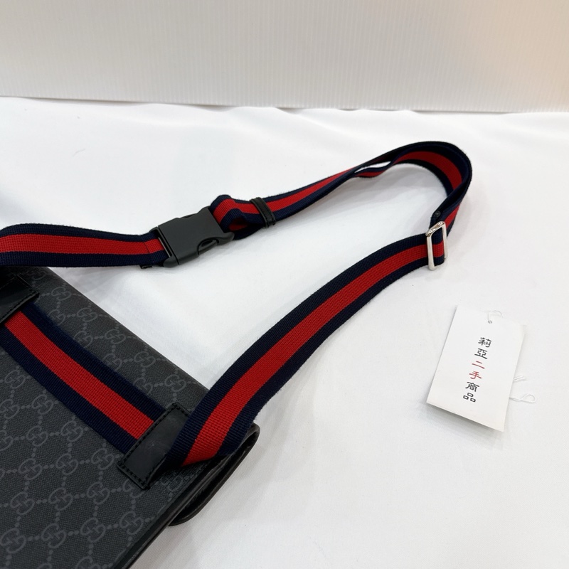 莉亞精品♡ Gucci 598113 黑老花胸包 二手-15