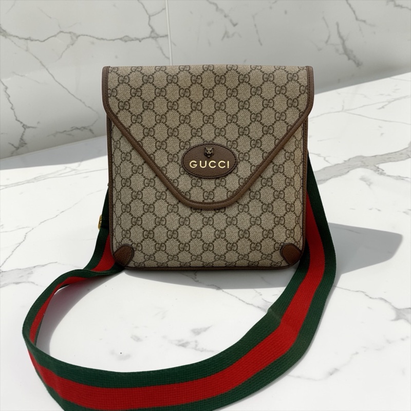 莉亞精品♡ Gucci 598604 虎頭老花斜背包 二手-0