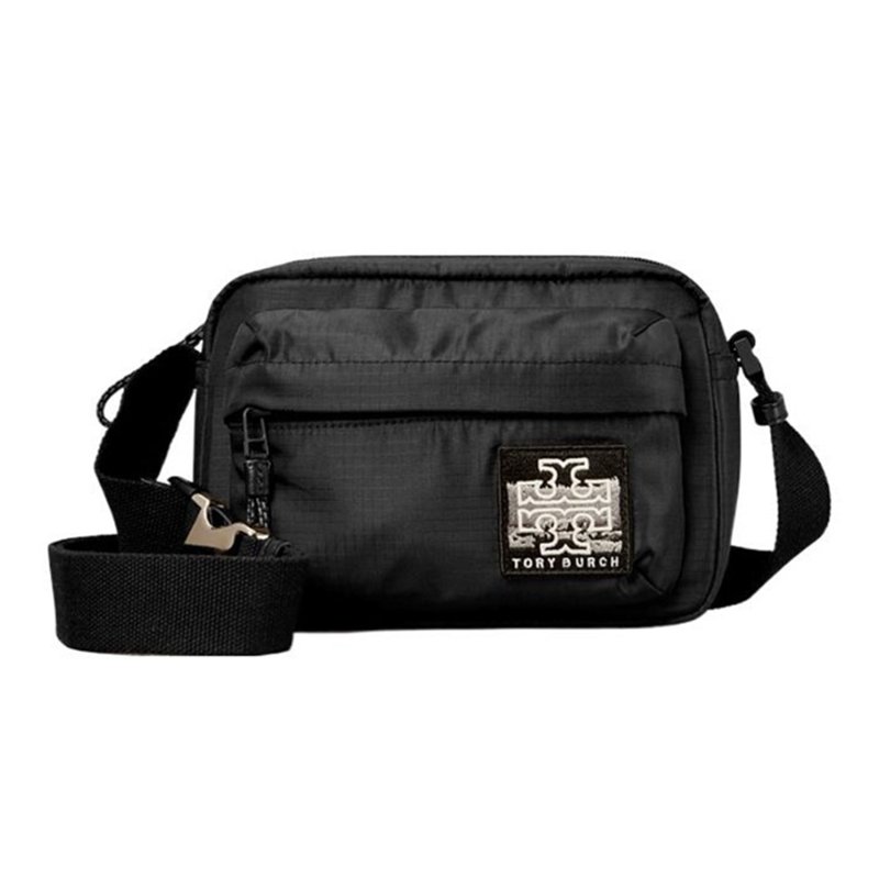 【TORY BURCH】尼龍刺繡相機包-黑色-3