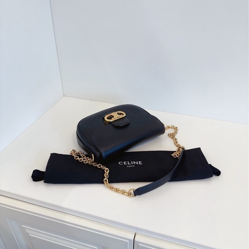 ✨Celine 凱旋門豬鼻子鏈條郵差包 中號 價格好 好搭配🖤-4