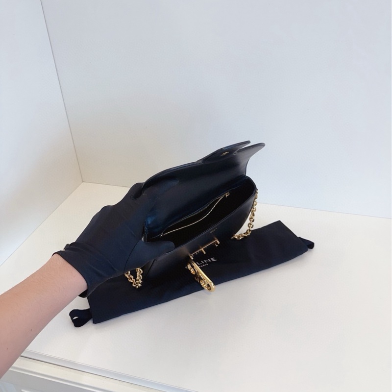 ✨Celine 凱旋門豬鼻子鏈條郵差包 中號 價格好 好搭配🖤-7