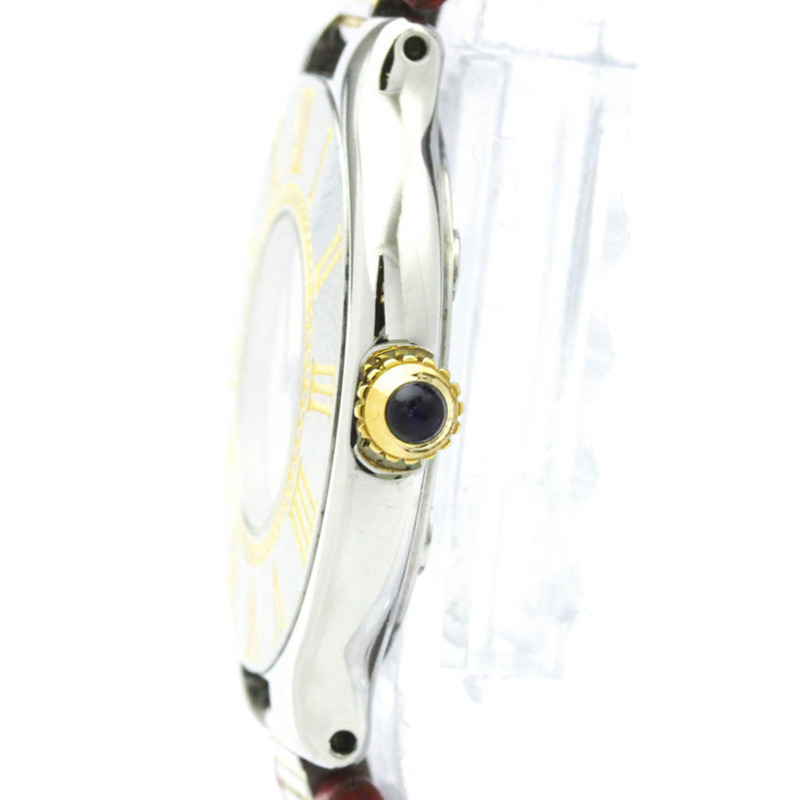 卡地亞 Must 21 鍍金鋼皮石英女錶(拋光)-3