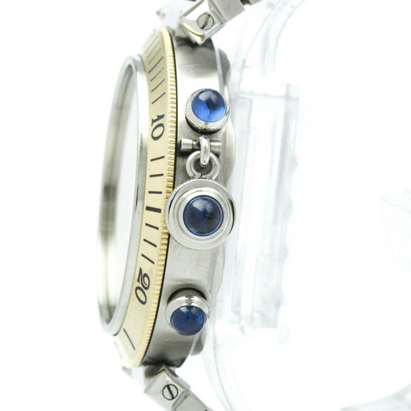 卡地亞 Pasha 38 計時碼錶 18K 金精鋼腕錶 W31011H3 拋光-3