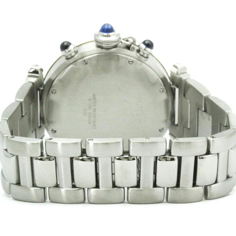 卡地亞 Pasha 38 計時碼錶 18K 金精鋼腕錶 W31011H3 拋光-4