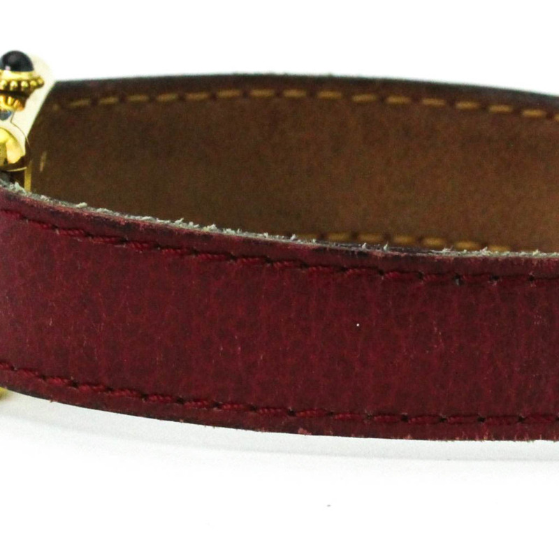 卡地亞 Tank Vermeil 鍍金皮革手動上鍊女士腕錶-2