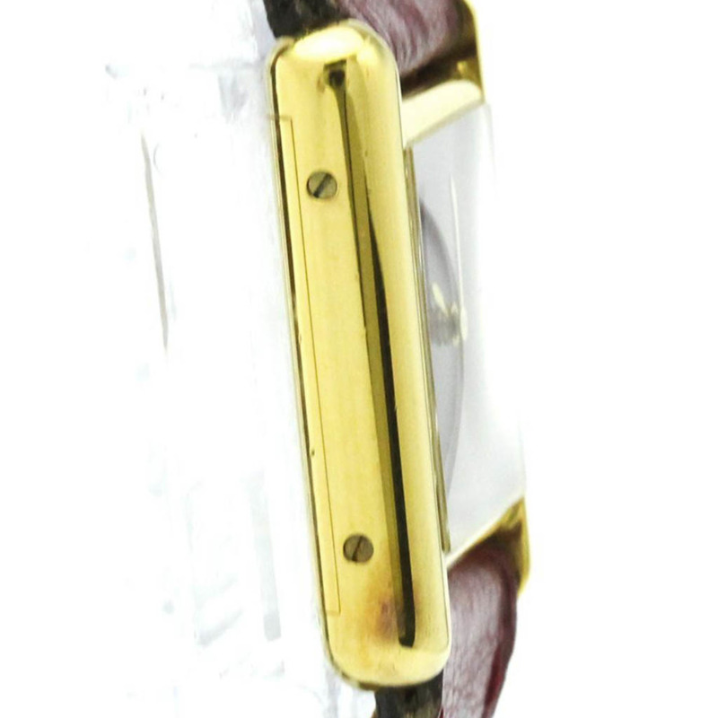 卡地亞 Tank Vermeil 鍍金皮革手動上鍊女士腕錶-7