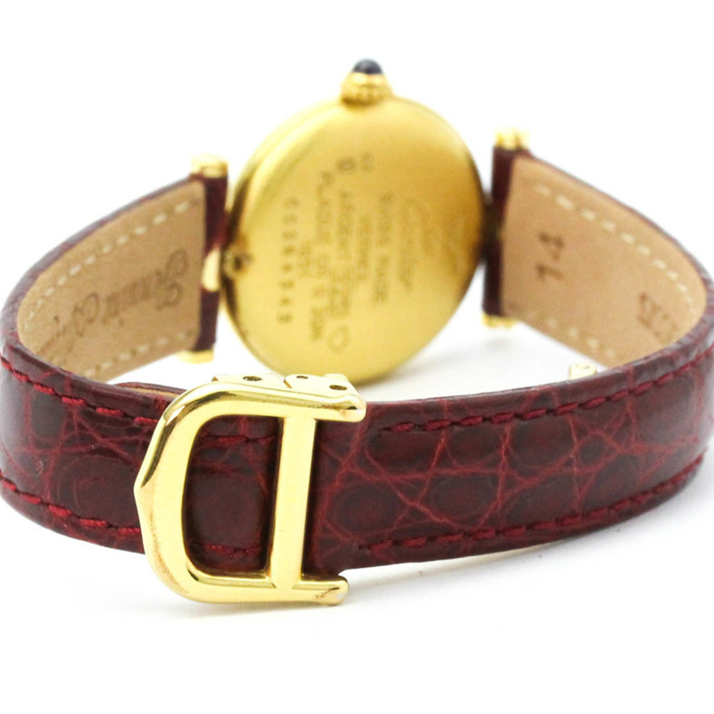 卡地亞 Must Vendome 鍍金石英女士腕錶-4