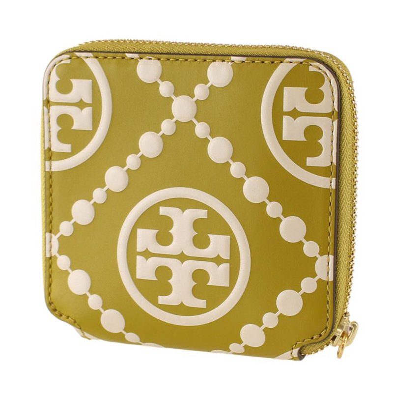 【TORY BURCH】經典LOGO對開短夾-綠色-1