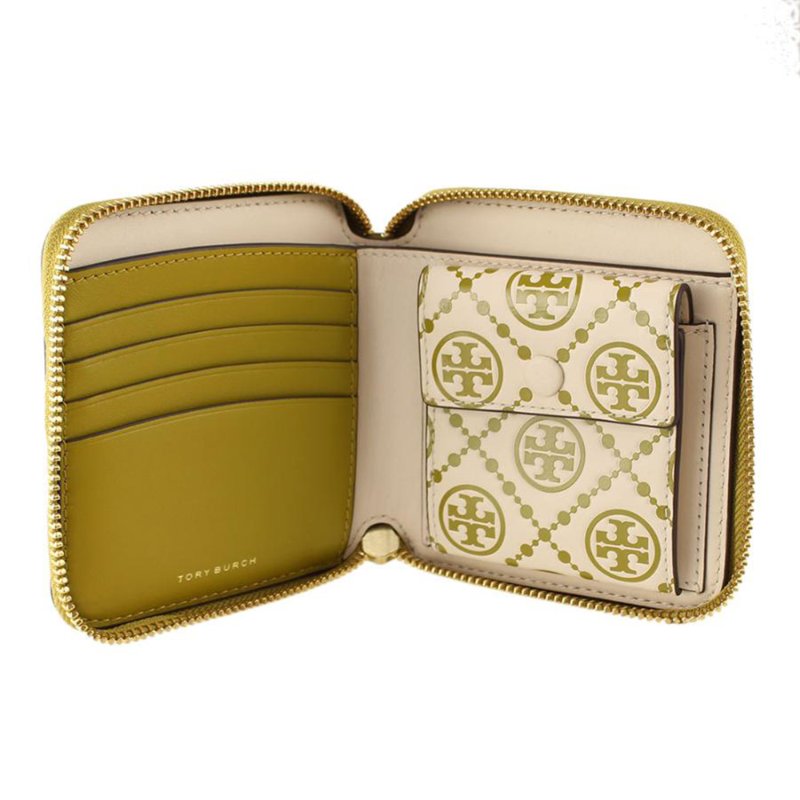 【TORY BURCH】經典LOGO對開短夾-綠色-2