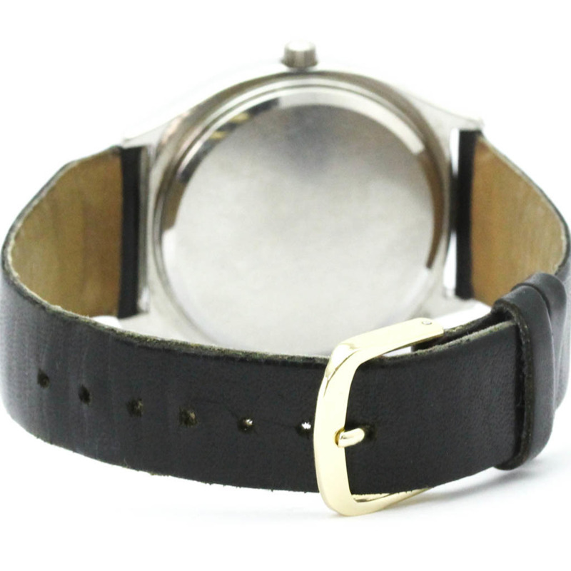 歐米茄海馬系列日期顯示精鋼皮錶帶石英男士腕錶 196.0072 復古款-4