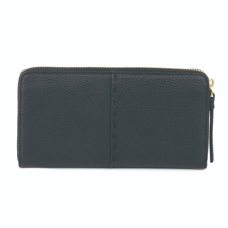 【TORY BURCH】縫線ㄇ型拉鍊長夾-黑-2