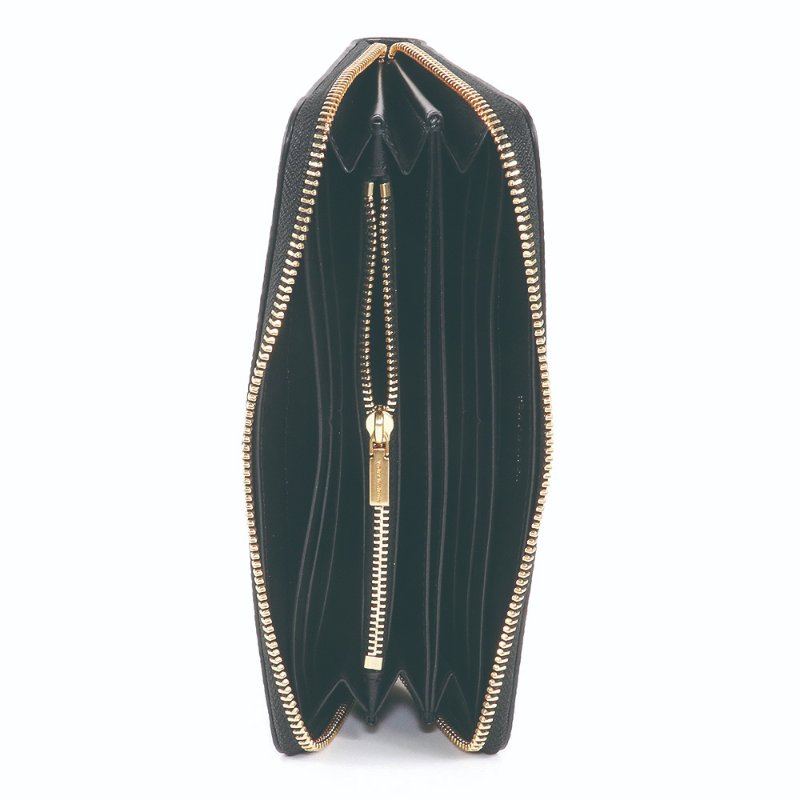 【TORY BURCH】縫線ㄇ型拉鍊長夾-黑-4