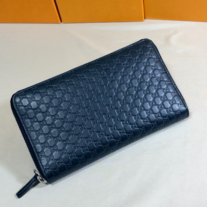 🔥實用首選 Gucci 古馳 滿版老花牛皮壓紋 拉鏈16卡零錢袋長夾-1