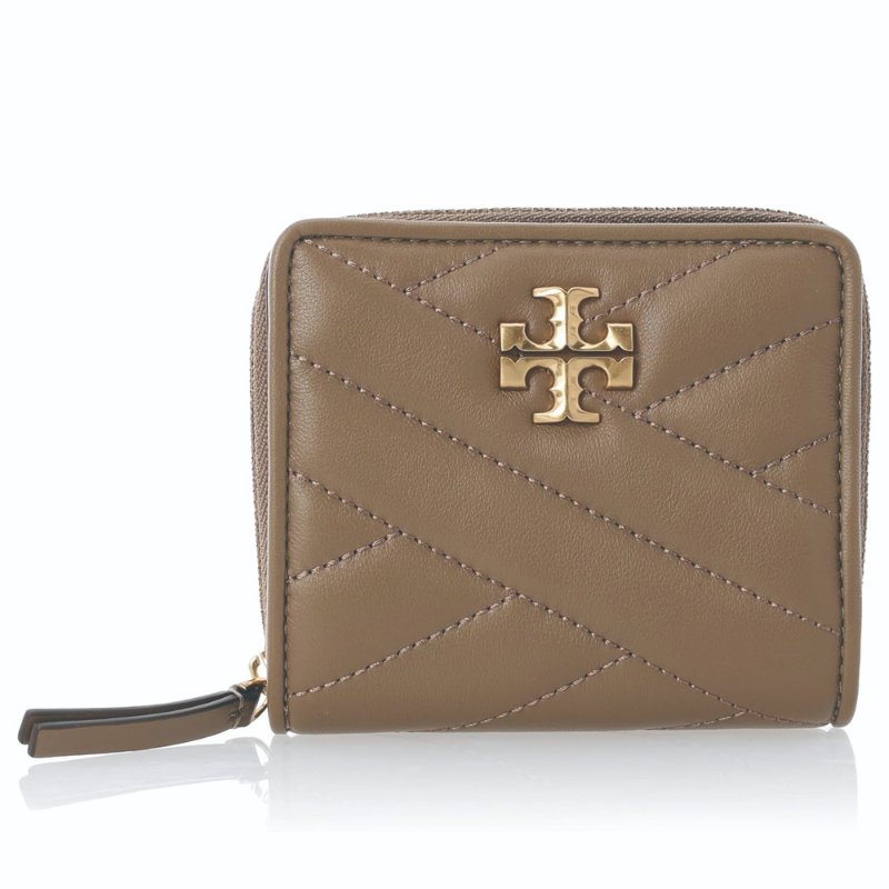 【TORY BURCH】質感皮革短夾-沙褐色-0