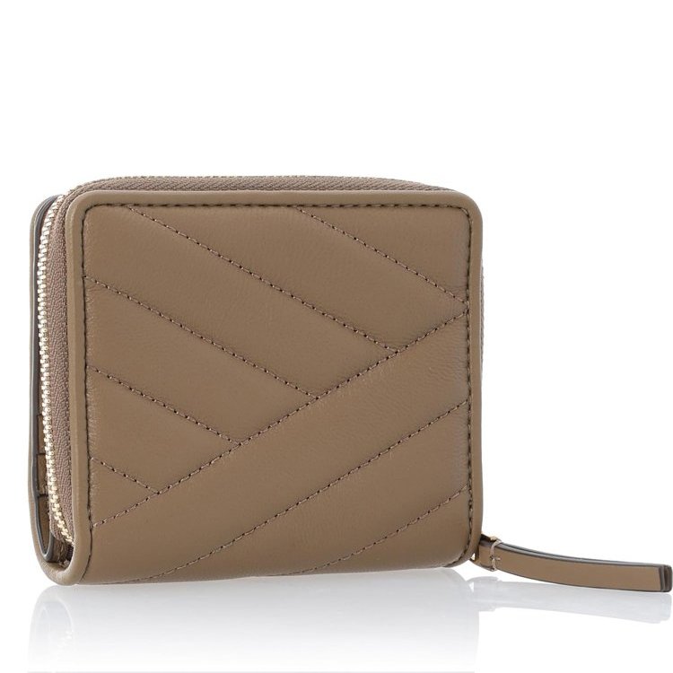 【TORY BURCH】質感皮革短夾-沙褐色-3