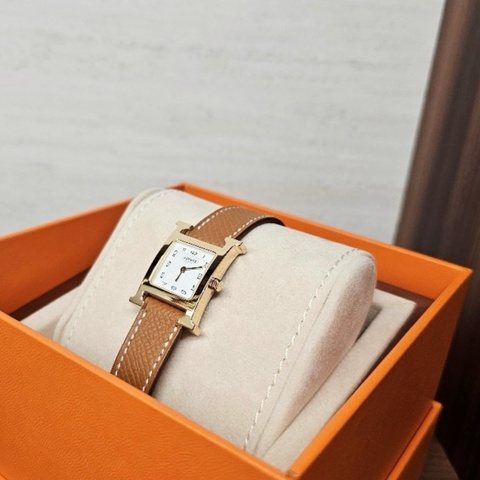 HERMÈS 金棕金 石英腕錶