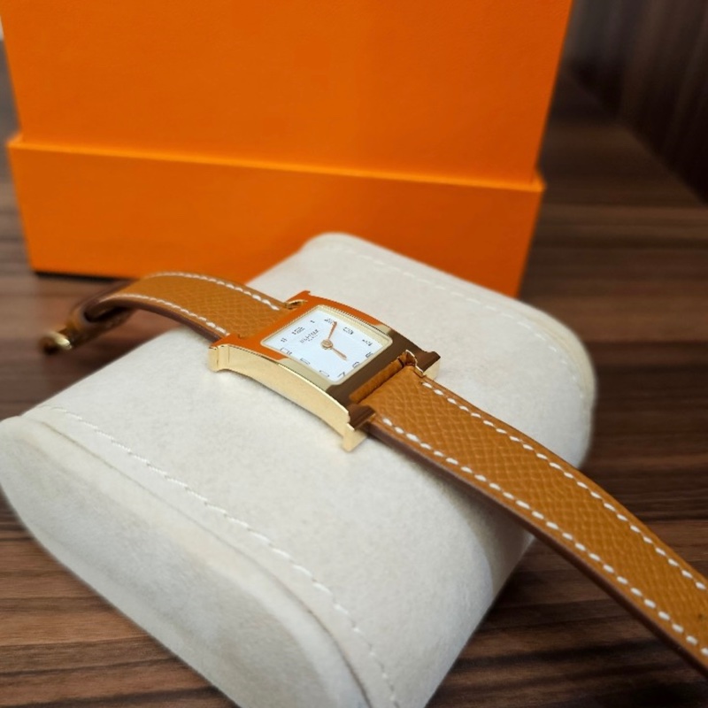 HERMÈS 金棕金 石英腕錶-1