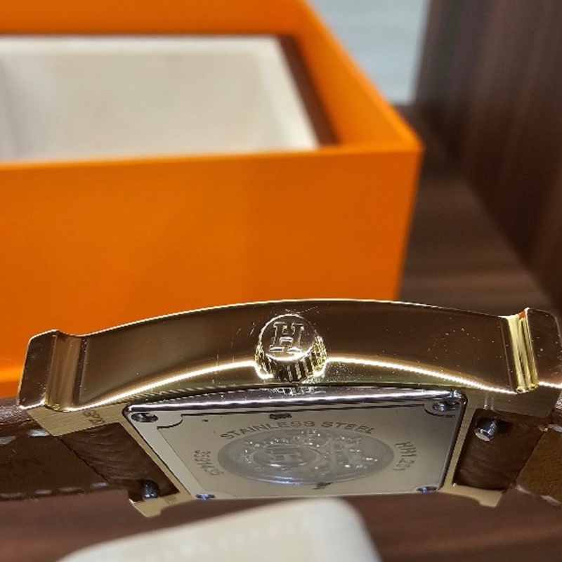 HERMÈS 金棕金 石英腕錶-18