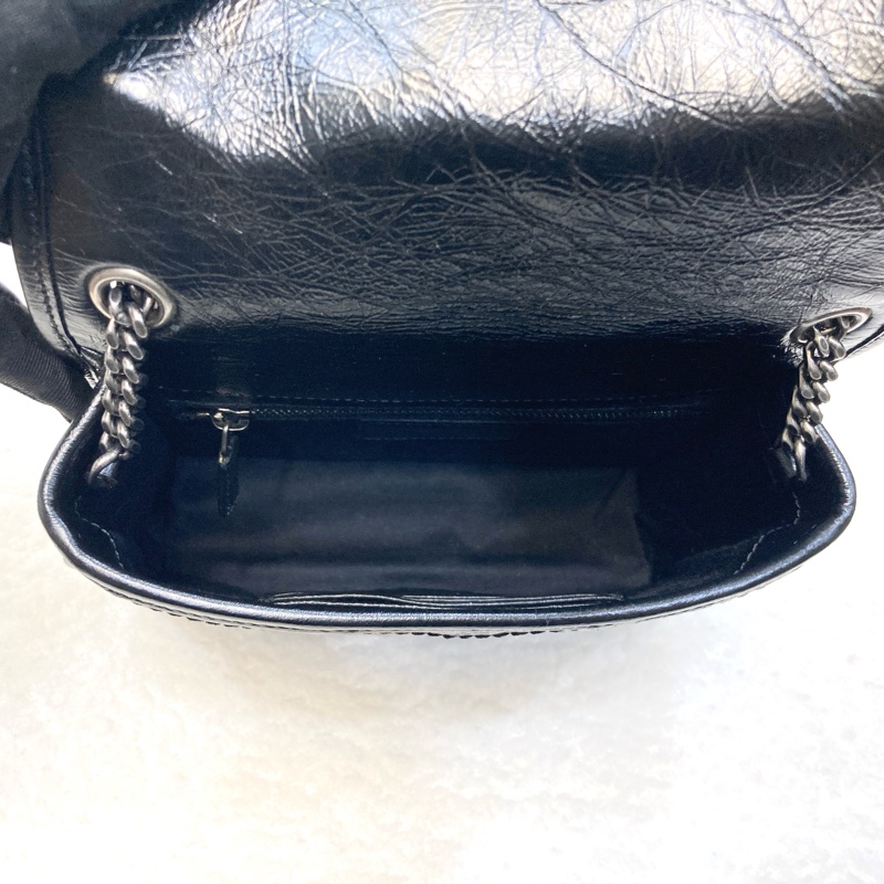 聖羅蘭迷你Niki YSL黑銀揉製牛皮NIKI CHAIN WALLET  5831030EN04-11