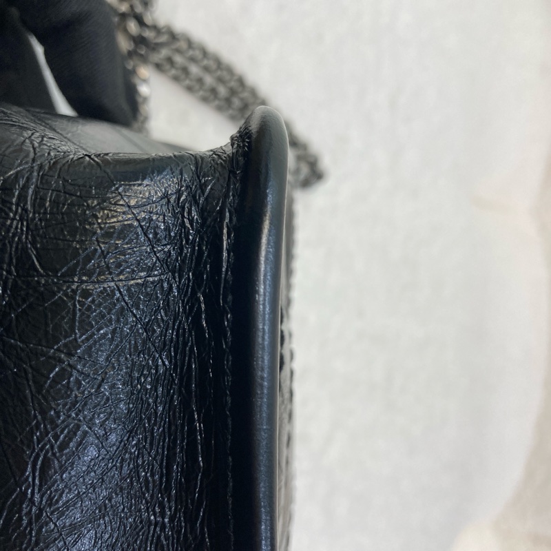 聖羅蘭迷你Niki YSL黑銀揉製牛皮NIKI CHAIN WALLET  5831030EN04-16