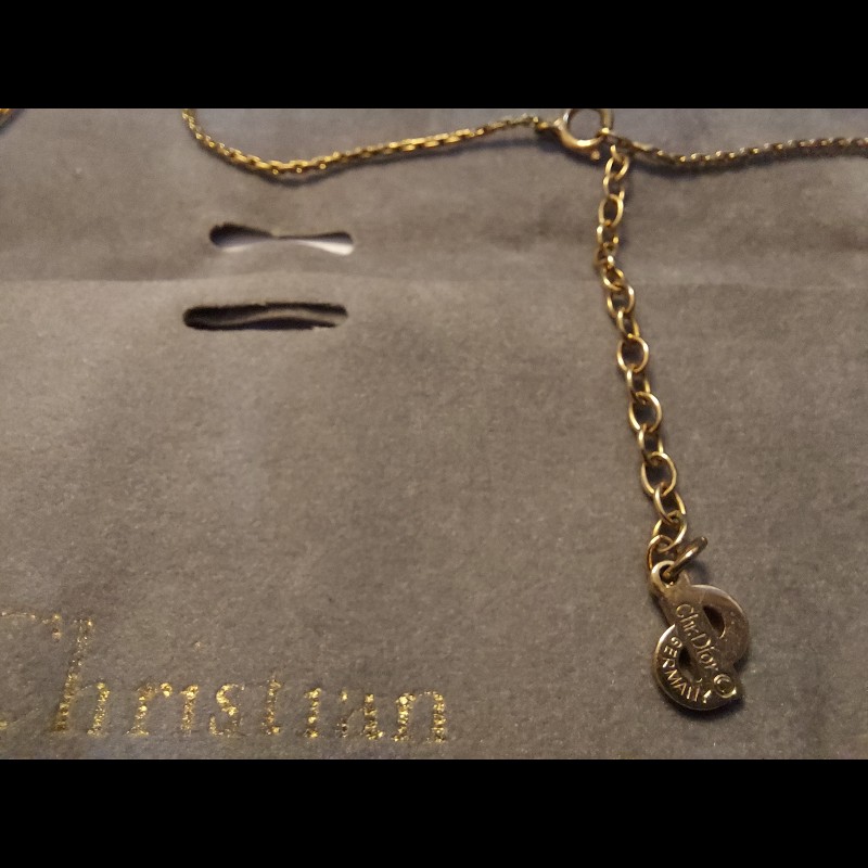 Dior日本中古黑金吊咀頸鍊-2