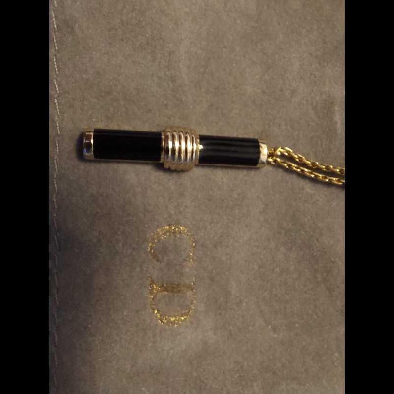 Dior日本中古黑金吊咀頸鍊-5