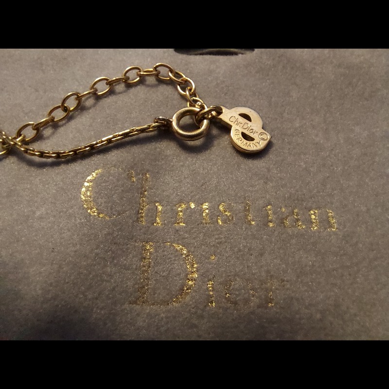 Dior日本中古黑金吊咀頸鍊-8