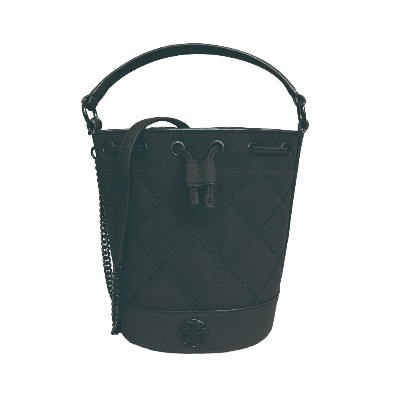 【TORY BURCH】霧面菱格紋兩用水統包-黑-4