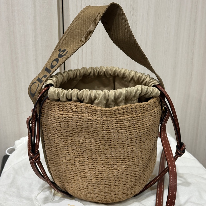 Chloé Woody 織帶草編水桶包-2