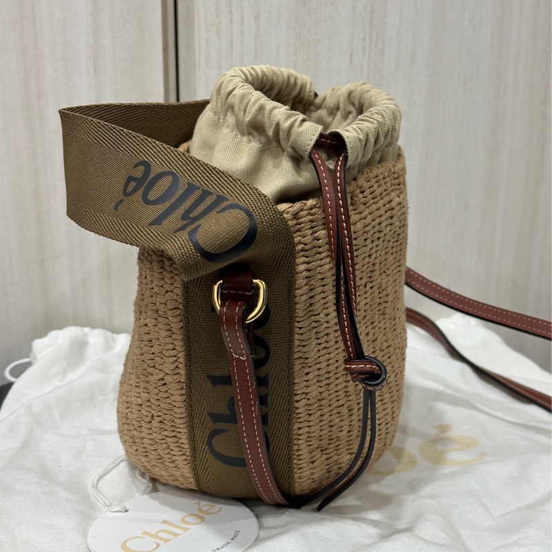 Chloé Woody 織帶草編水桶包-3