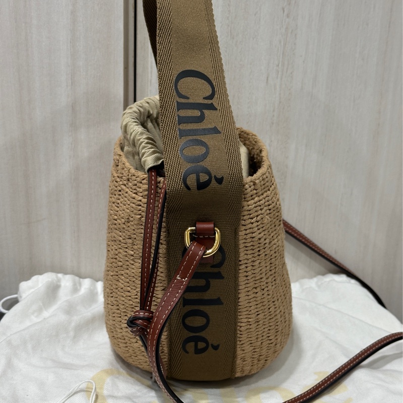 Chloé Woody 織帶草編水桶包-4