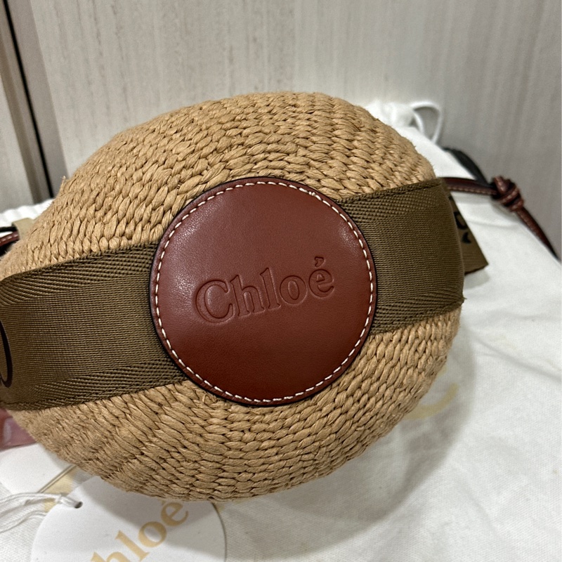 Chloé Woody 織帶草編水桶包-7
