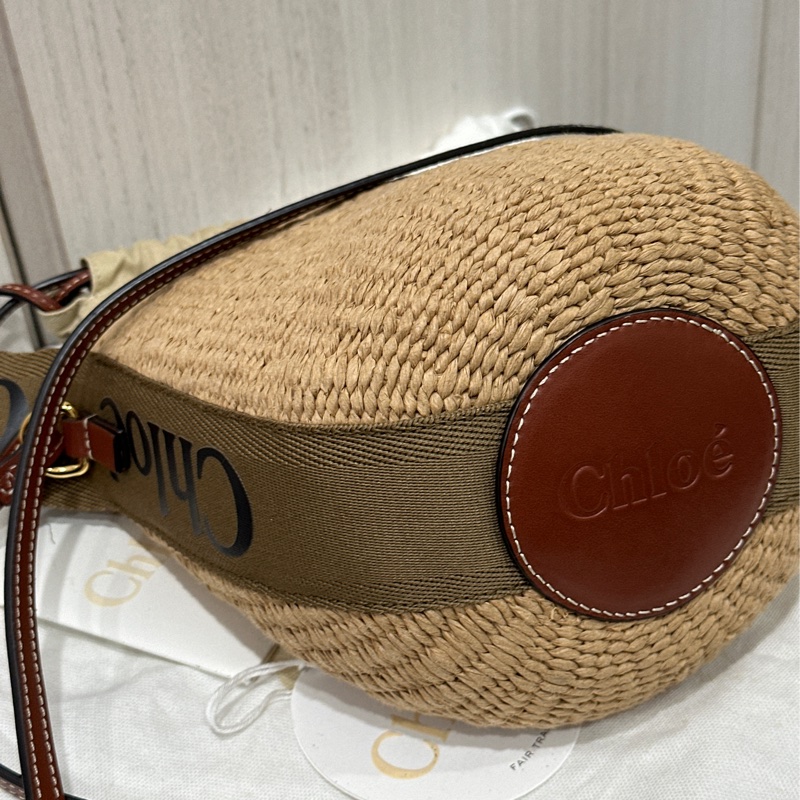 Chloé Woody 織帶草編水桶包-9