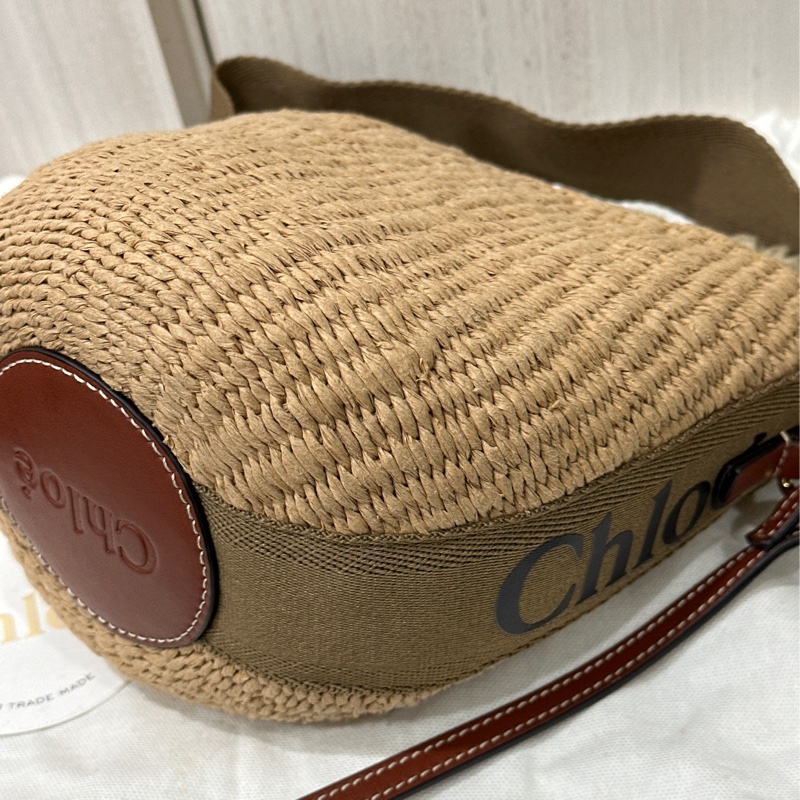 Chloé Woody 織帶草編水桶包-10