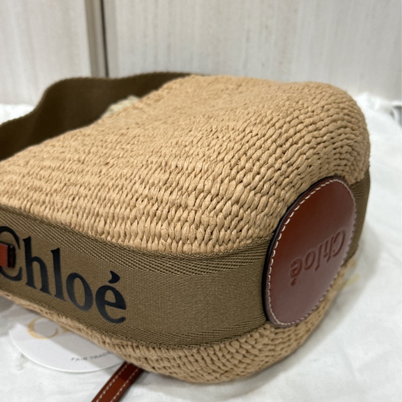 Chloé Woody 織帶草編水桶包-11