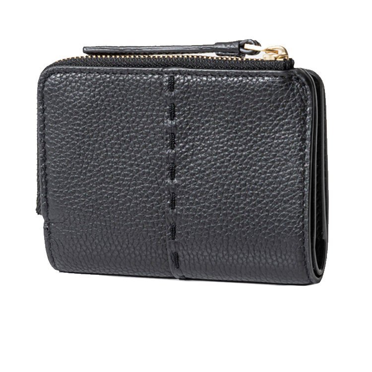 【TORY BURCH】縫線造型按釦短夾-黑-2