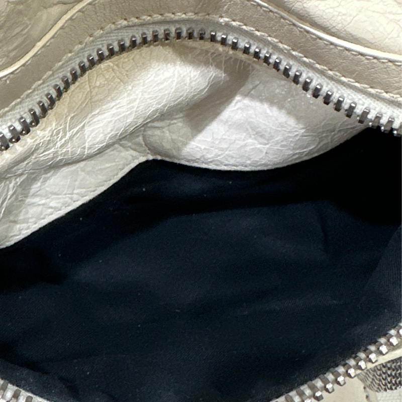 Balenciaga Giant City 白色銀扣機車包-7