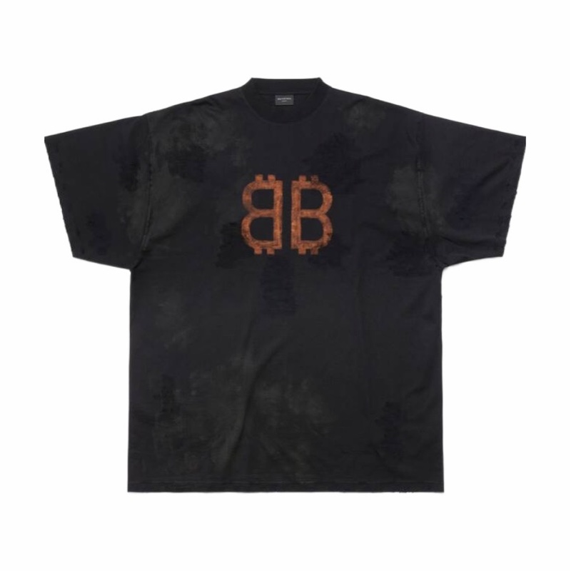 Balenciaga 男女同款 正面徽標T恤-0