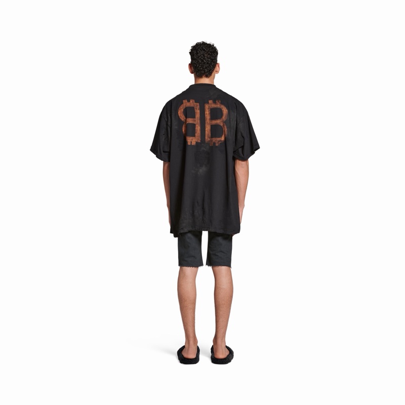 Balenciaga 男女同款 正面徽標T恤-2