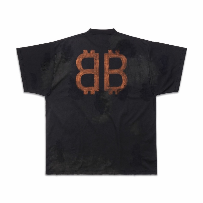 Balenciaga 男女同款 正面徽標T恤-3