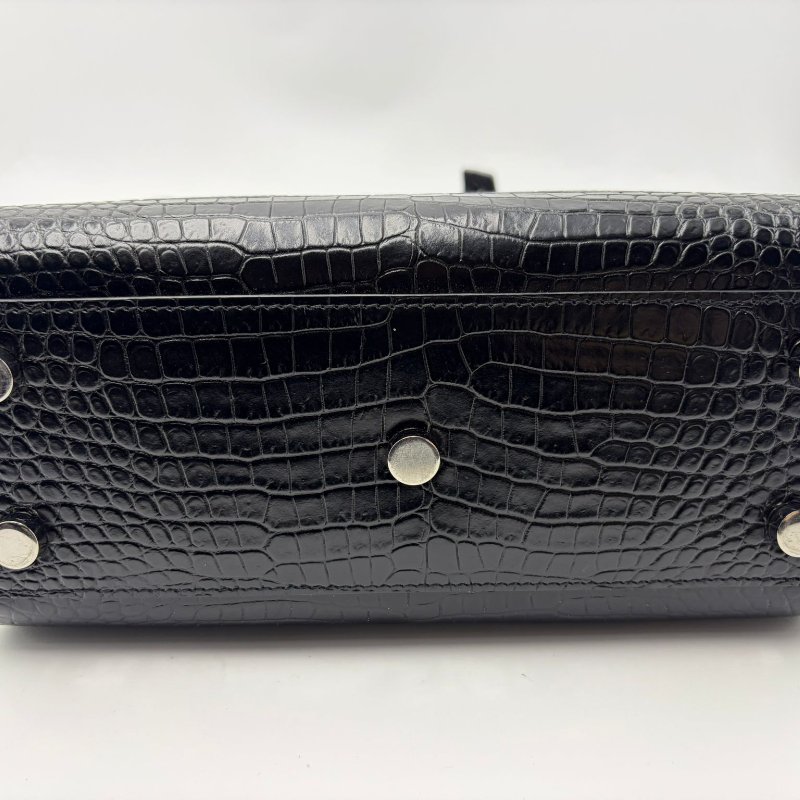 SAINT LAURENT Sac de Jour Baby 鱷魚紋壓花牛皮手提包-12